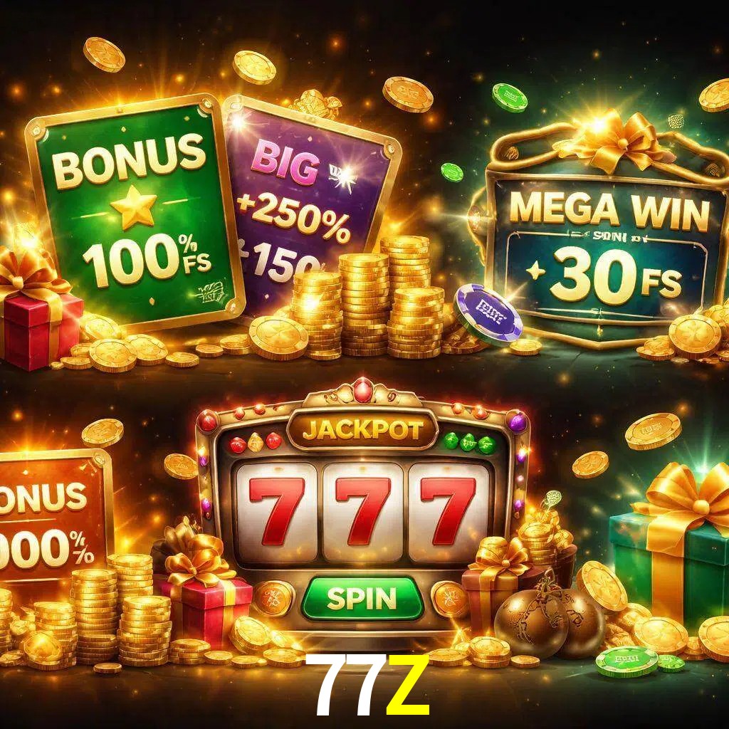 Tipos de bonos 77Z incluyendo recompensas de bienvenida y promociones continuas